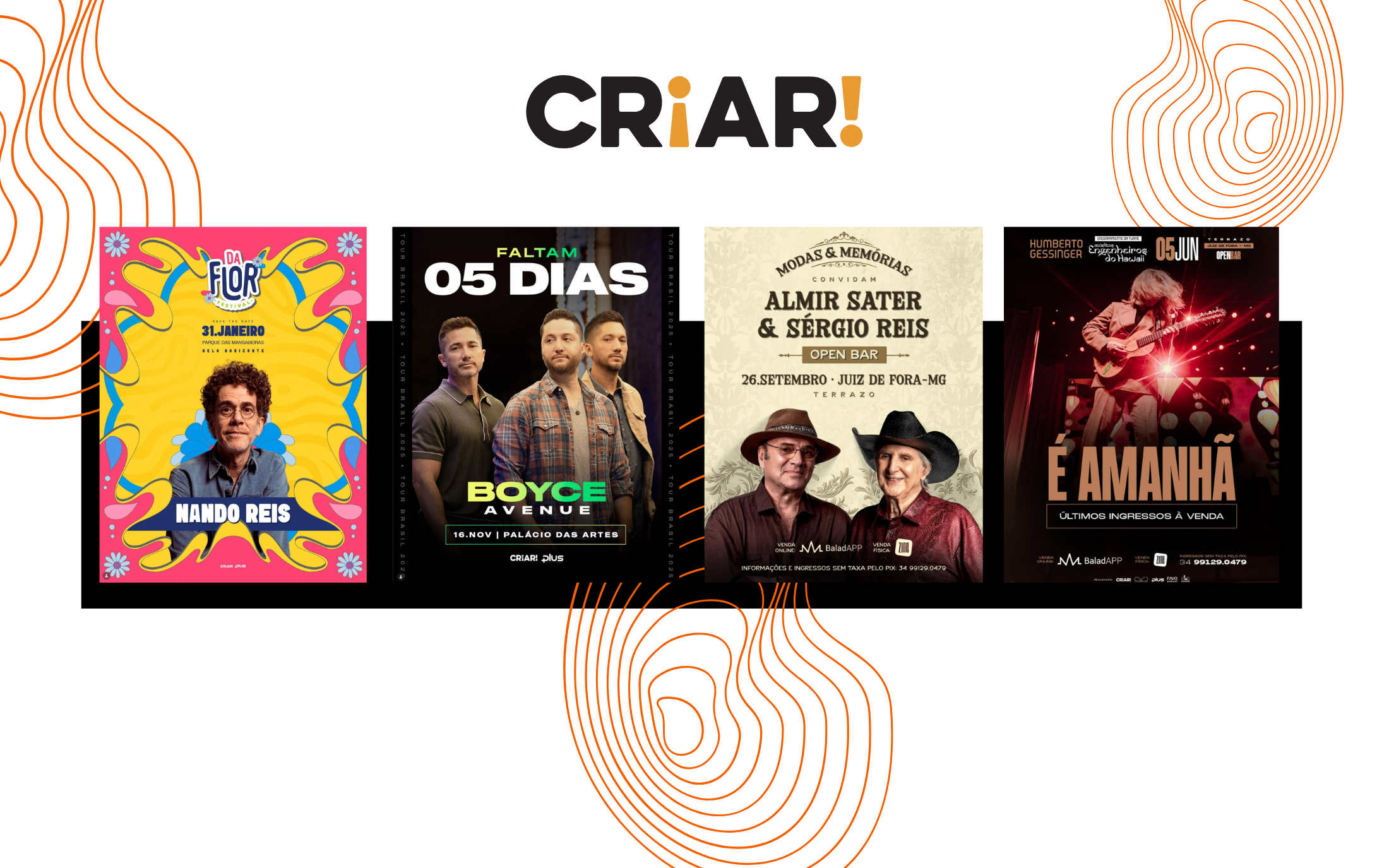 Criar, produtora de grandes shows com experiência e propósito social.