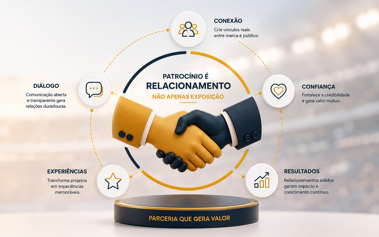 Patrocínio estratégico baseado em relacionamento entre marcas, projetos e públicos.
